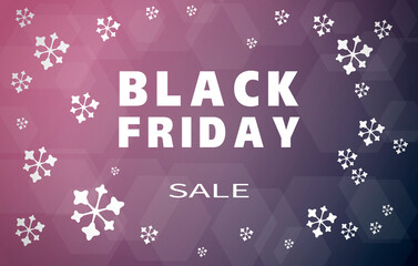 Wall Mural - Black Friday snowflakes. Pink blue background.