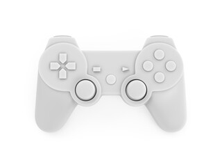 3d rendering white video game controller on white background