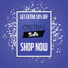 Wall Mural - Sristmas sale shop now. Snowy poster christmas sale.