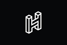 3D H Logo Letter Design On Luxury Background. 3D HH Logo Monogram Initials Letter Concept. H Icon Logo Design. HH Elegant And Professional Letter Icon Design On Black Background. H HH