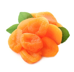 Sticker - Dried apricots with leaves.