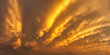 Panorama evening dramatic, mammatus clouds, Cumulonimbus sunset
