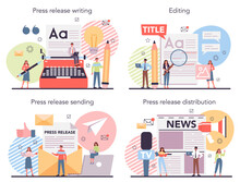 Press Release Concept Set. Mass Media Publishing, Daily News
