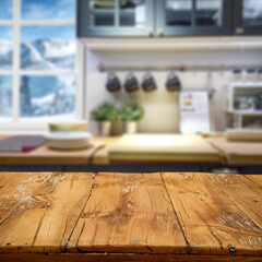 Wall Mural - desk of free space and kichen interior