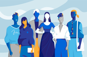 Fototapete - Squadra di giovani professionisti fatta di uomini e donne	