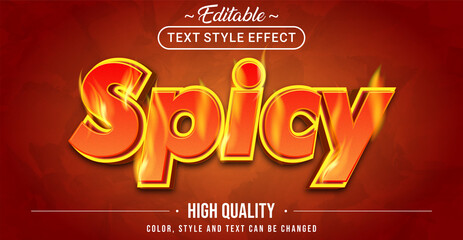 Fototapete - Red Spicy text effect - Editable text effect