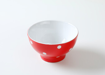 Poster - Empty red and white polka dot bowl