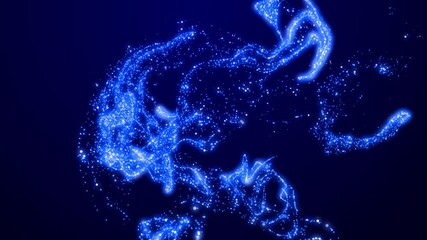 Wall Mural - festive bg. blue sparkles glisten and shine, swirling in a viscous liquid, colorful shimmering in th