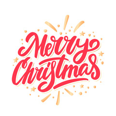 Wall Mural - merry christmas. vector lettering greeting card.