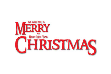 Wall Mural - Merry Christmas text. Xmas Lettering design, isolated. We wish you a Merry Christmas and Happy New Year, vector text. Vector illustration