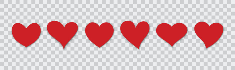 Collection of Heart icon, Symbol of Love Icon flat style modern design Isolated on Blank Background. Vector illustration.