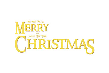 Wall Mural - Merry Christmas text. Xmas Lettering design, isolated. We wish you a Merry Christmas and Happy New Year, vector text. Vector illustration