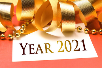 Wall Mural - Happy new year 2021 with decoration.