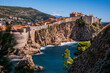 The General view of Dubrovnik - Fortresses Lovrijenac and Bokar seen from south old walls a. Croatia. South Dalmatia. September 2020