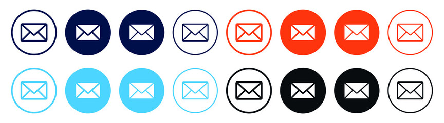 Leinwandbilder - envelope icon, mail icon, email message symbol in filled, thin line, outline and stroke style for apps and website