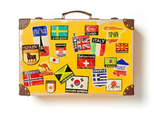Yellow Vintage Travel Suitcase