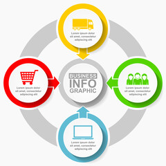 Poster - Business infographic vector template with 4 options