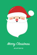 © Karolina Madej - Christmas card with happy Santa Claus and wishes. Vector
