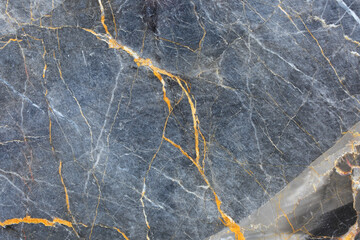 Wall Mural - Yellow Patterned natural of dark gray marble pattern (Russia Gold) background texture for design.
