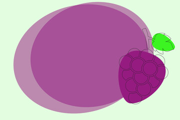 Wall Mural - Drawing of grapes. Drawn frame. Empty background for text