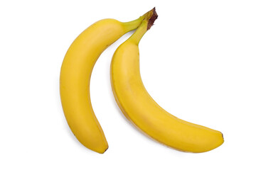 Wall Mural - natural bananas isolated on white background