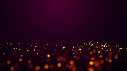 Wall Mural - golden red glow particles flicker and float in viscous liquid with amazing bokeh. fantastic backgrou