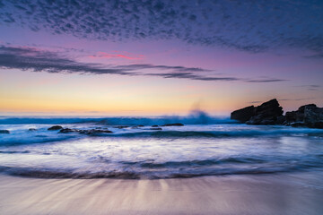 Beautiful sunrise with high cloud at the seaside