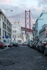 Naklejka na meble Puente del 25 de Abril o Ponte 25 de Abril en la ciudad de Lisboa, pais de Portugal