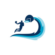Wave Basketball Slam Dunk Athlete Vector Icon