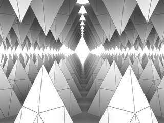 Wall Mural - low poly pyramids. polygonal geometry shapes. 3d rendering.