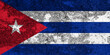 Flag of Cuba painted on the old grunge rustic iron surface. Abstract paint of Cuba national flag on the iron surface
