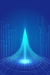 Wall Mural - Luminous helix and upward line, Internet technology background.