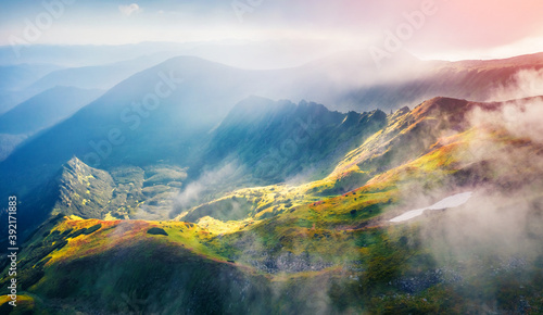 Fotografía Spectacular summer view from flying drone of Kizly ridge