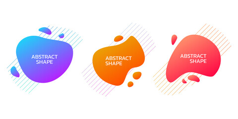 Sticker - abstract shape design. fluid or liquid geometric element. modern graphic background with dynamic sha