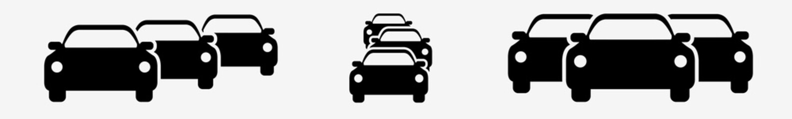 Wall Mural - cars traffic jam icon set | car rush hour vector illustration logo | traffic jam icons isolated coll