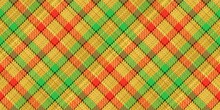 Bright Green And Red Stripes On On Golden Straw Background - Fabric Texture Of Traditional Checkered Diagonal Tartan Seamless Ornament For Plaid, Tablecloths, Shirts, Clothes, Dresses, Bedding