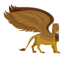Lamassu Sumerian Mythology Hybrid Deity Winged Animal With Human Head