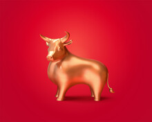 3d Illustration Gold Bull