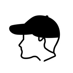 Wear Cap Black Icon,Vector Illustration, Isolated On White Background Label. EPS10