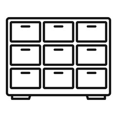 Canvas Print - Storage bank boxes icon. Outline storage bank boxes vector icon for web design isolated on white background