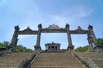 Royal Tomb of Khai Dinh King - black architecture is located in Chau Chu mountain Best Famous Landmark of the city of Hue 