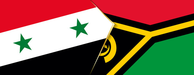 Wall Mural - Syria and Vanuatu flags, two vector flags.