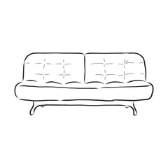 Wall Mural - Sofa outline icon. Couch silhouette. Furniture for living room. Vector illustration. sofa vector sketch illustration