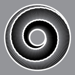 Aufkleber - Abstract background with radial lines. Logo or icon in yin and yang style.