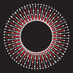 Aufkleber - Abstract background with radial lines. Logo or icon in yin and yang style.