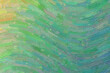 Green and yellow waves bristle brush oil paint background, digitally created.