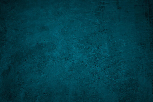 Wall Mural -  - Blue green grunge background. Dark abstract rough background. Toned concrete wall texture. Combination of teal color and grunge texture.