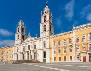 Wall Mural - Main façade of the palace of Mafra, monumental Baroque and Neoclassical palace-monastery located in Mafra, Portugal.