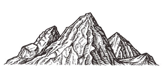 Mountain landscape. Nature sketch vector illustration