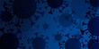 Covid 19 science illustration - coronavirus sars cov 2 - blue design banner